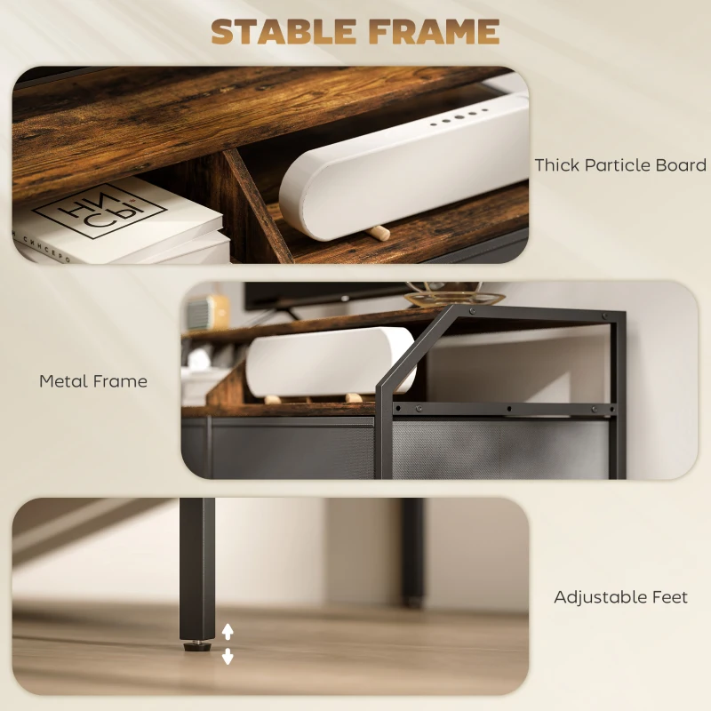 HOMCOM Industrial-Style TV Stand Cabinet - Brown