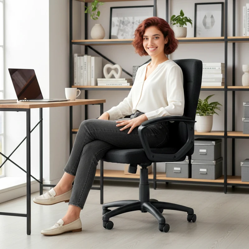 Vinsetto Cadeira de Escritório Giratória com Altura Ajustável e Apoio para os Braços Estilo Moderno 59x63x96-105,5 cm Preto