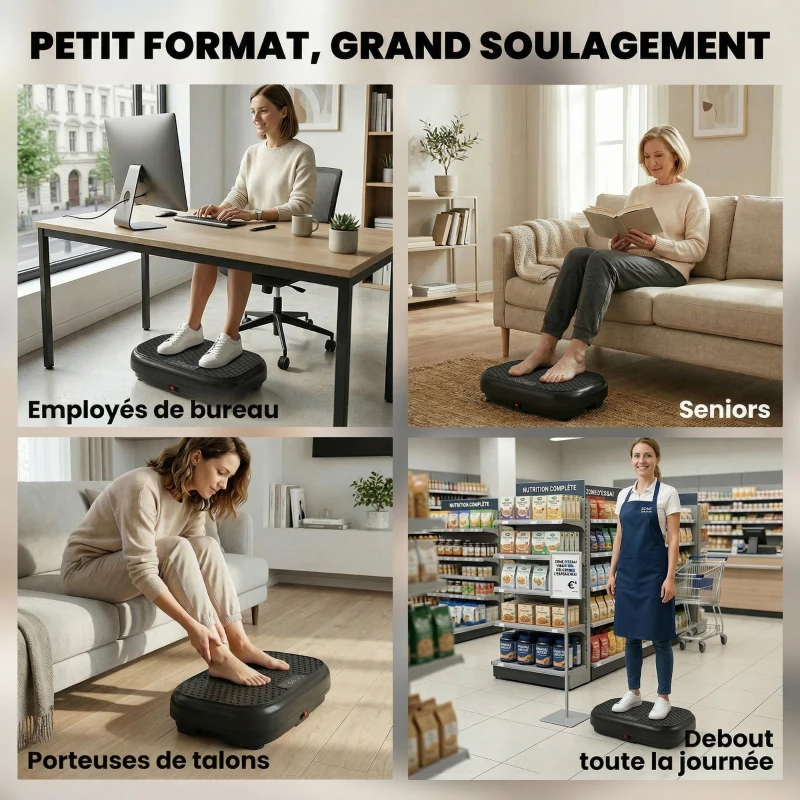 SPORTNOW Plateforme Vibrante Fitness Appareil de Musculation 200W Plaque Vibrante 120 Vitesse 5 Programmes Perte de Poids Noir