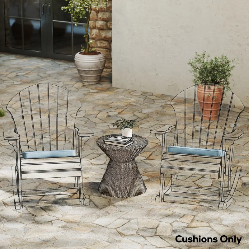 Outsunny Set of 6 Chair Cushion Seat Pads Dining Chair w/ Straps, Indoor Outdoor Removable Tie On Garden Patio, Light Grey