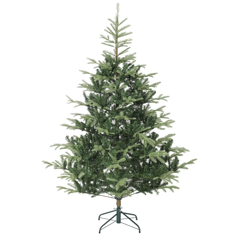 HOMCOM Árvore de Natal Artificial 210 cm com 1123 Ramos Densos e Suporte Metálico Dobrável para Interior Verde