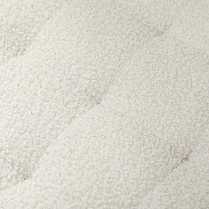 HOMCOM Puff de Armazenamento Banco de Armazenamento Redondo 40,5L 45x45x41 cm Estofado em Borreguito Banco Apoia-Pés Branco