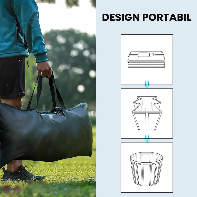 Outsunny Cadă cu Gheață 280L, Cadă pentru Imersiune în Terapia Rece cu Capac și Pompă, Cadă Gonflabilă pentru Recuperare/Terapie pentru Interior și Exterior Adulți