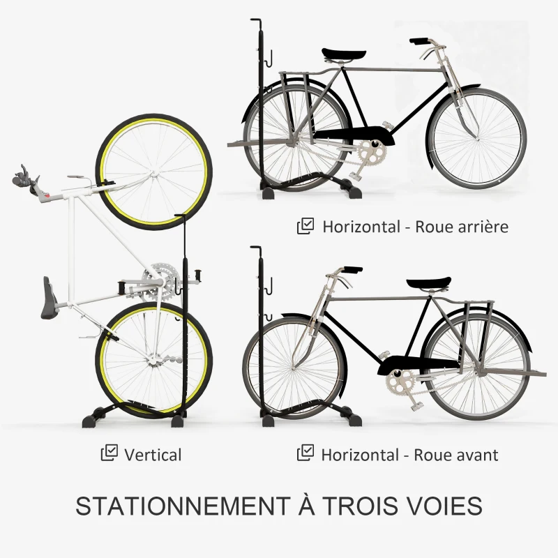 SPORTNOW Porte-vélo autoportant idéal pour votre garage maison ou magasin de vélos pour les vélos 24 à 29" et vélo 700 c