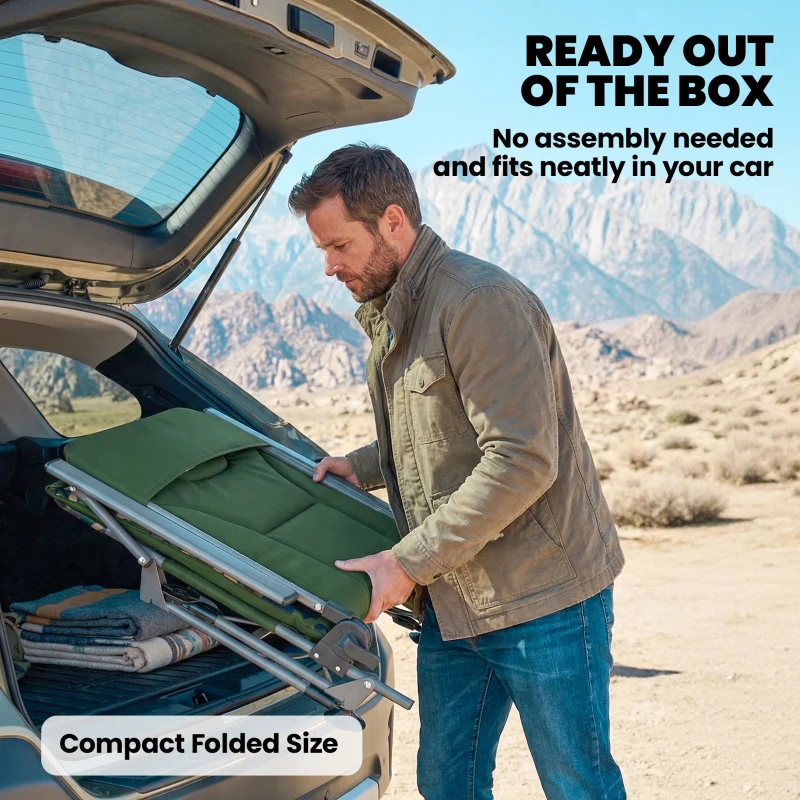 Outsunny Camping Chair Padded Reclining Folding Chair with Wide Armrests for Adults Camouflage