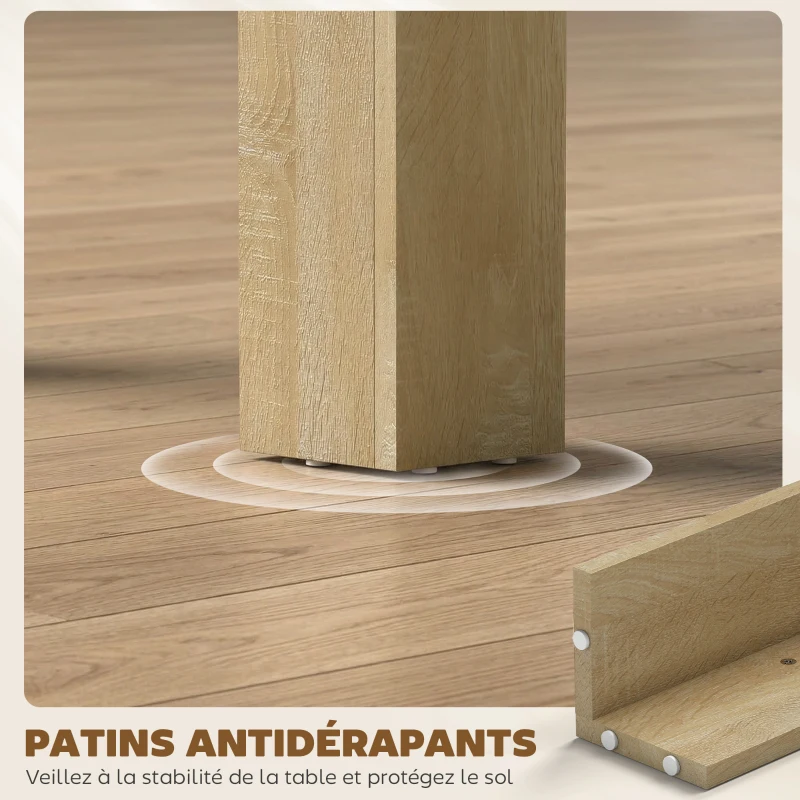 HOMCOM Table à manger table de cuisine design moderne avec grand plateau 2-4 personnes en bois dim. 120L x 69l x 75H cm