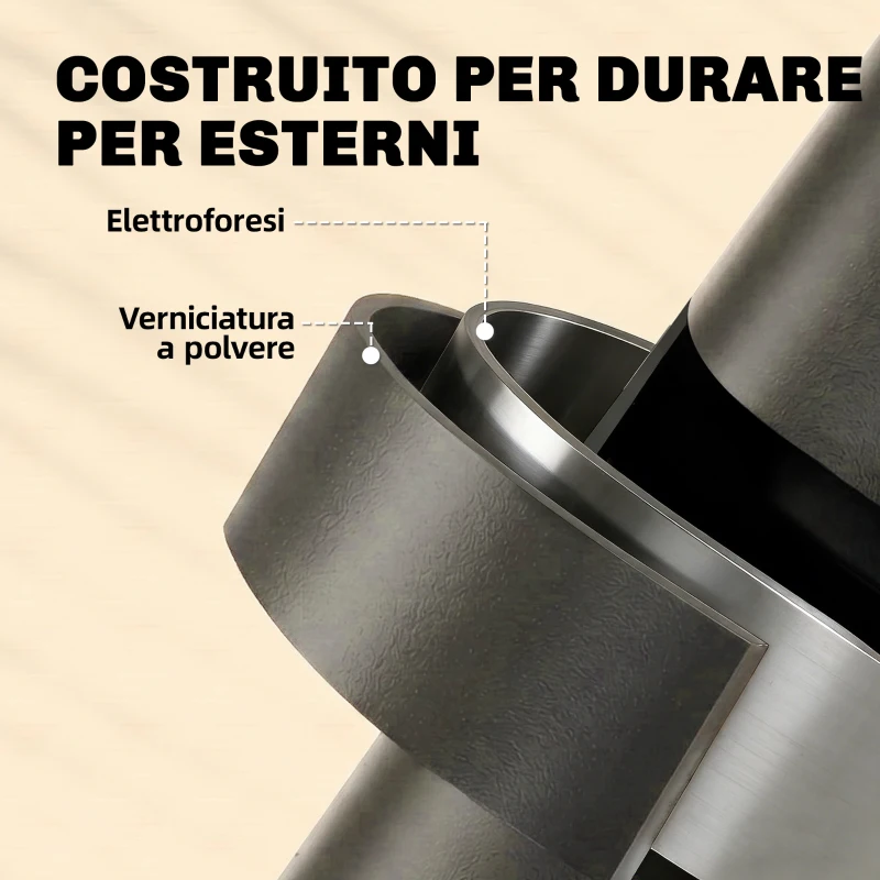 Outsunny Set Bistrò Esterno, Arredo Giardino Pieghevole con Tavolo e 2 Sedie, Nero.