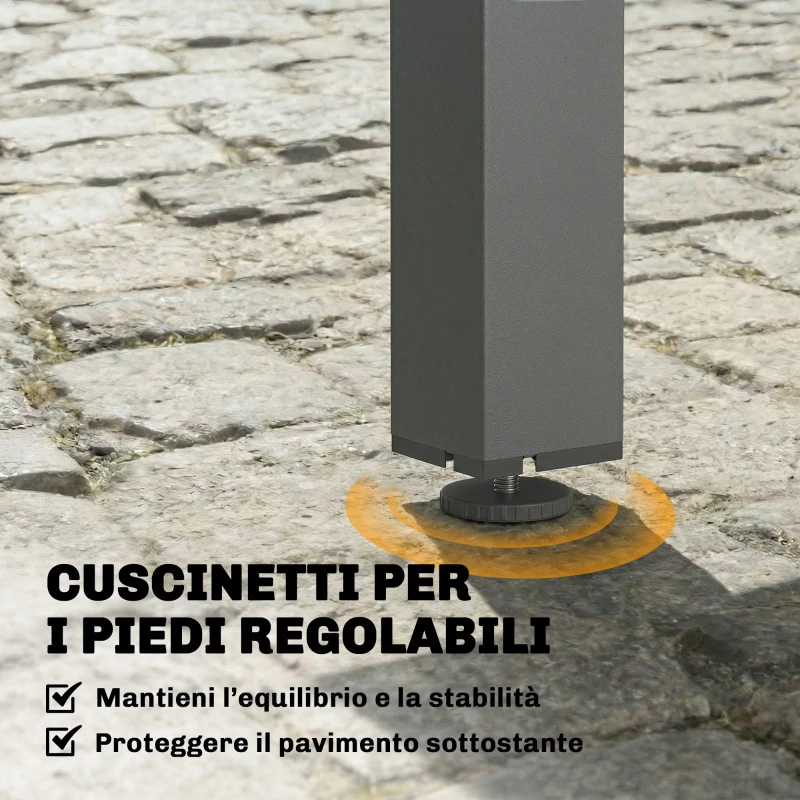 Outsunny Tavolo da Giardino Allungabile per 6-8 Persone con Piano a Doghe, in Alluminio, 110-170x90x75 cm, Grigio Scuro