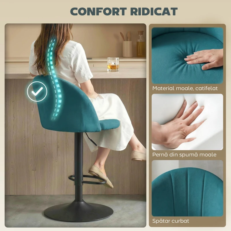 HOMCOM scaune înalte tejghea