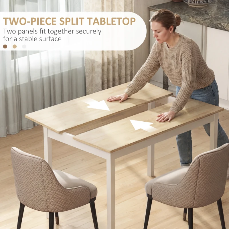 HOMCOM Four-Seater Farmhouse-Style Wooden Table