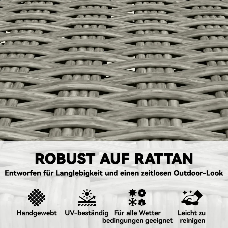 Outsunny Gartenstühle 2 Stück FSC Klappstuhl mit Atmungsaktiv Sitz angenehme Sitzhöhe aus Massivholz & Polyrattan