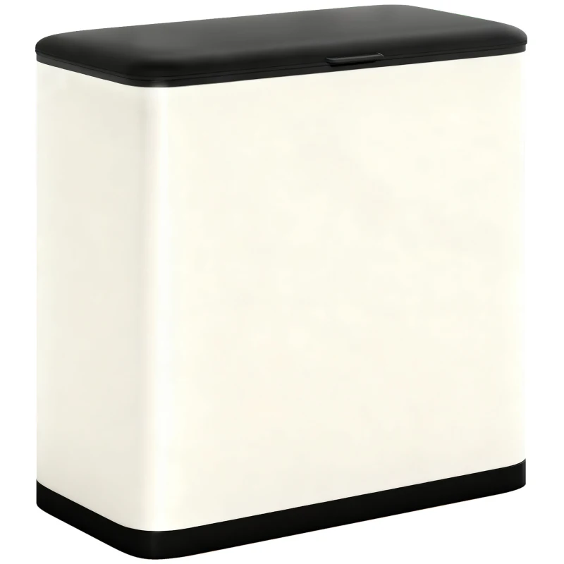 HOMCOM 8L Hanging Kitchen Bin, Rubbish bin with Lid and Removable Inner Bucket for Kitchen Cabinet Door, Under Sink, Office