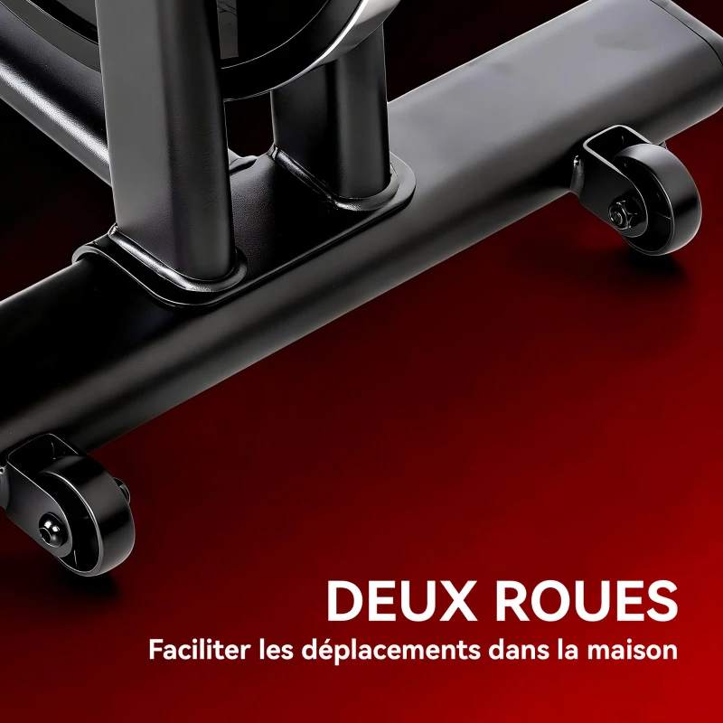 SPORTNOW Vélo d'Appartement, Vélo d'Exercice, Résistance Magnétique Réglable, Écran LCD, Siège Confortable, 108x51x116cm, Blanc