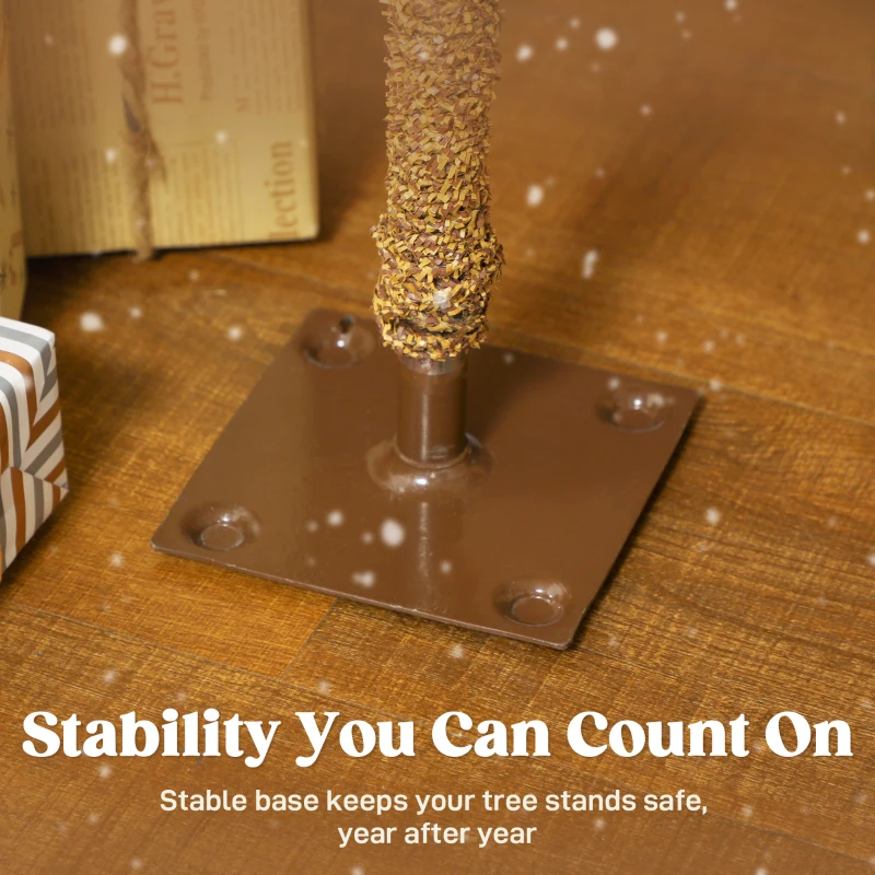 HOMCOM Set of 3 Pencil Flocked Christmas Tree, 3ft 4ft 5ft