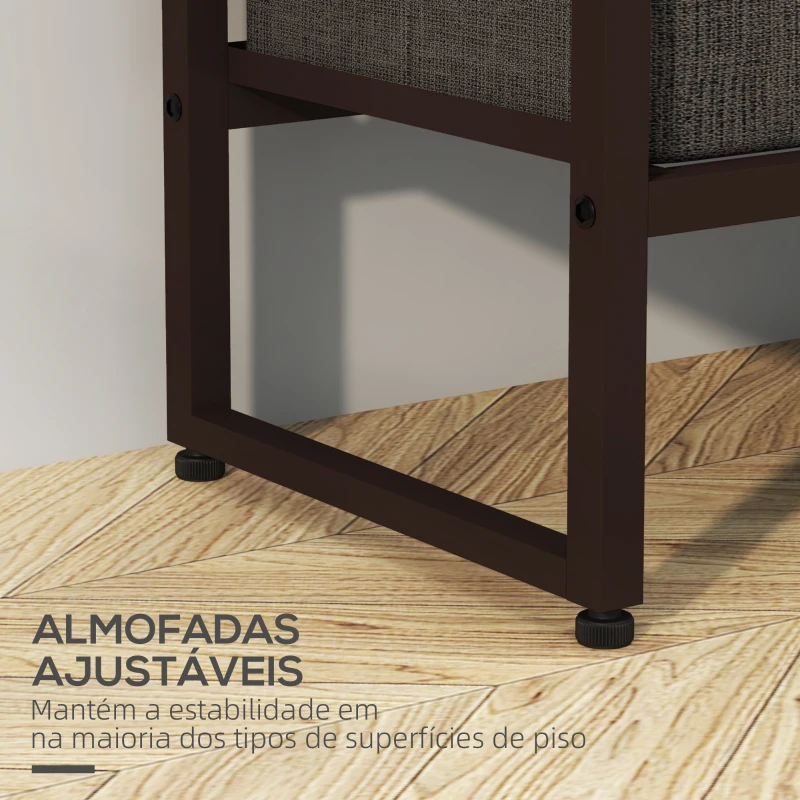 HOMCOM Suporte para Cabides com 3 Gavetas de Tecido Barra para Pendurar e Prateleira para Entrada Quarto 58,5x30x178 cm Castanho Rústico