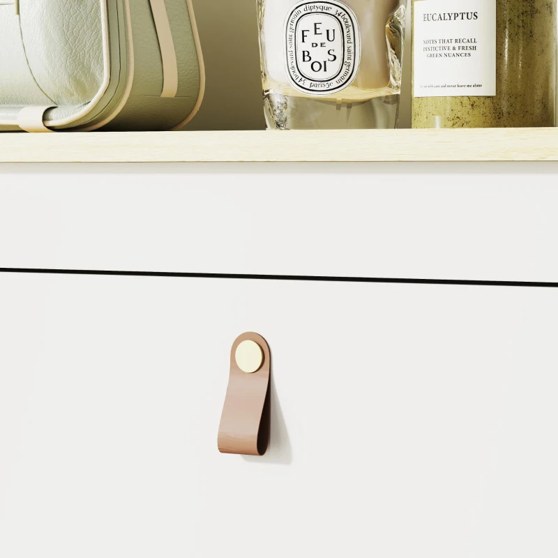 HOMCOM Zapatero Estrecho con 3 Compartimentos y Tiradores de Cuero PU para Pasillos y Recibidores 80x24x131 cm Blanco y Madera