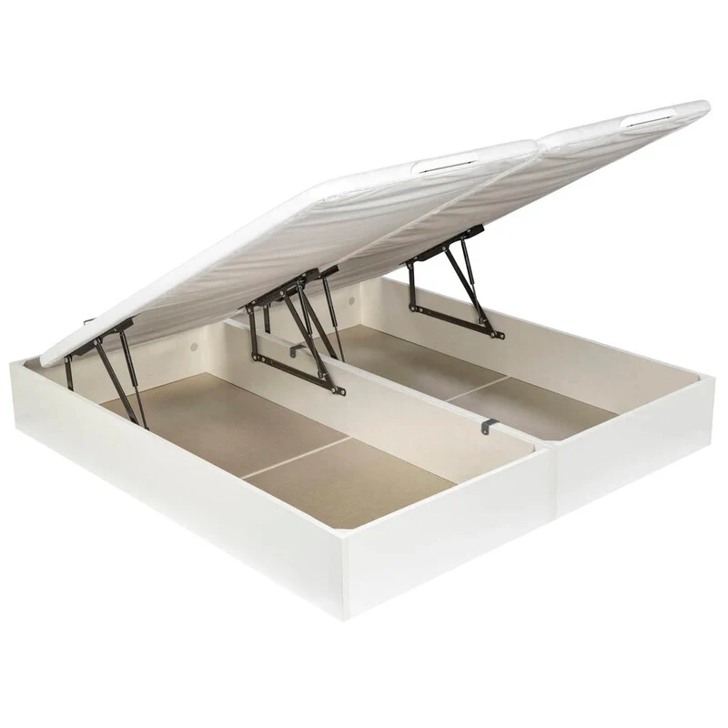 Canapé abatible con gran capacidad de almacenaje y apertura hidráulica – 90x190 cm, blanco