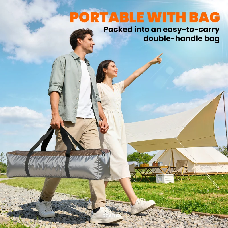 Outsunny Double Layer Instant Pop Up Tent with Rainfly, Portable Camping Shelter with Sewn-in Groundsheet and Carry Bag, Brown