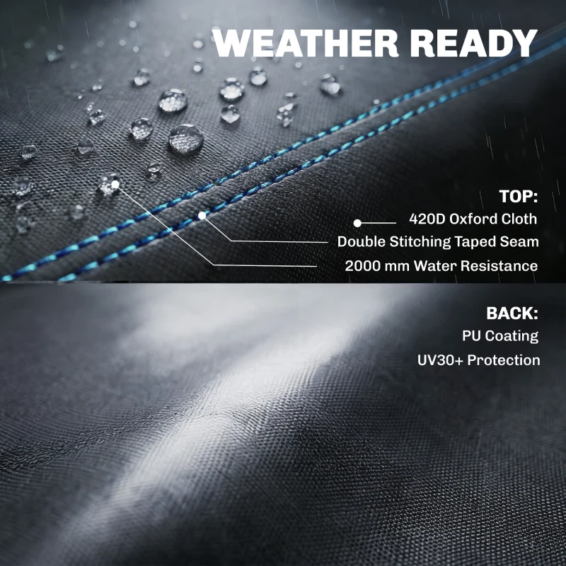 Outsunny Schutzhülle für Gartenmöbel Winterfest Wasserdicht Winddicht Anti-UV Abdeckplane 420D Oxford Gewebe 180x120x74cm Schwarz