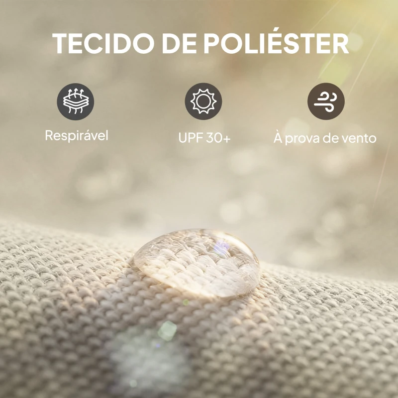 Outsunny 4 Paredes Laterais para Tenda 3x3 m Laterais de Tenda com 8 Janelas Proteção UV 30+ Impermeável Cinzento Claro