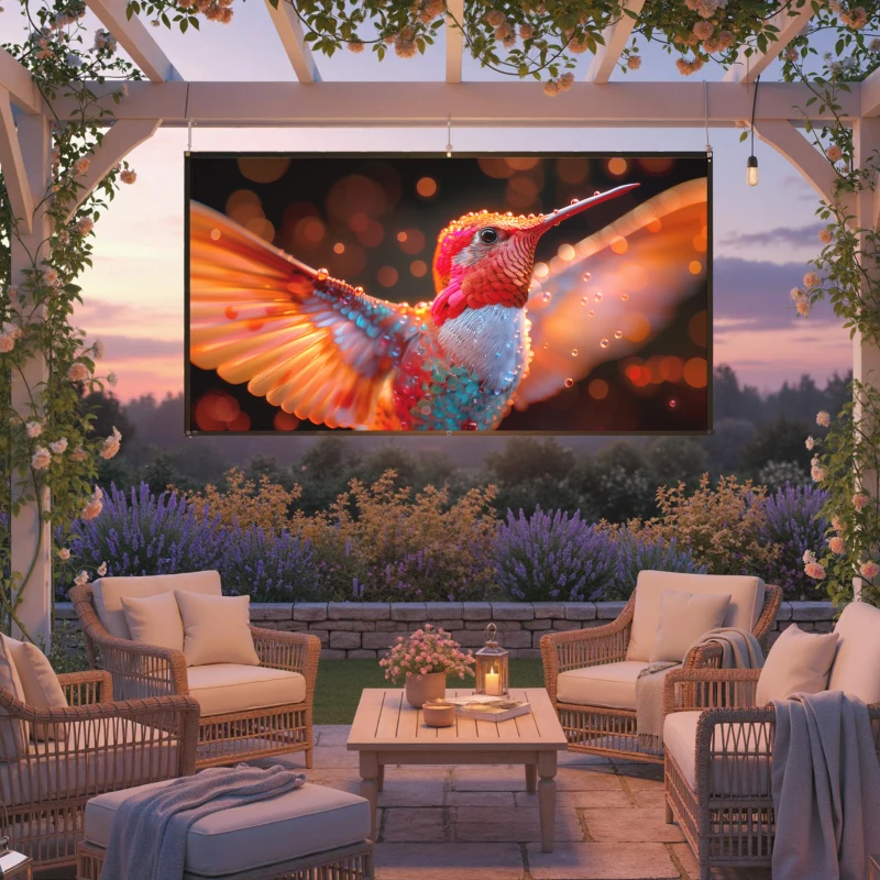 HOMCOM Tela de Projeção Manual 100 Polegadas Formato 16:9 HD 4K/8K para Interior e Exterior Branco