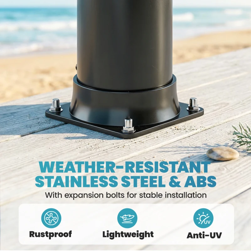 Outsunny Solarny prysznic 40L z ręczną słuchawką, deszczownicą i kranem, regulacja temperatury