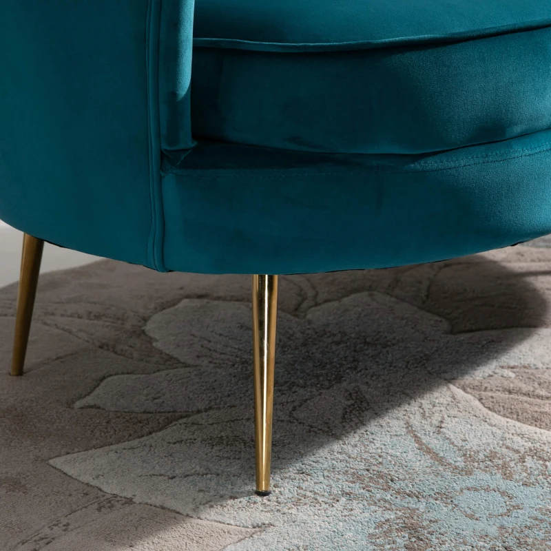 Homcom Canapea Vintage 2 Locuri – Catifea Verde, Stil Industrial Chic(m-13)