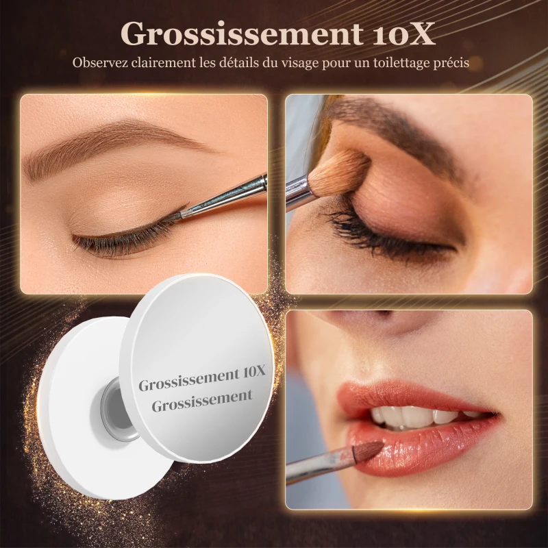 HOMCOM Miroir maquillage lumineux 80x60cm, miroir coiffeuse LED dimmable, lumière RGB, 3 températures de couleur, blanc