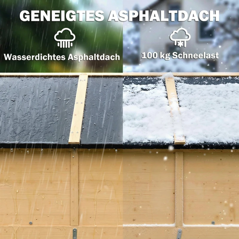 Outsunny Gartenschrank Holz Begehbarer Geräteschuppen mit Ablage Acrylfenstern Doppeltür Asphalt-Dach Lamellenlüftung Bodenplatte