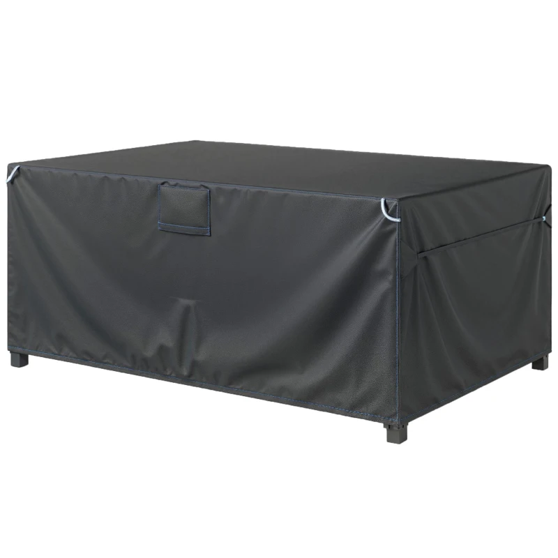 Outsunny Funda para Salón de Jardín Exterior Impermeable Tejido Oxford 420D, con Ventilación y Bolsa de Almacenamiento, 180x120x74cm, Negro