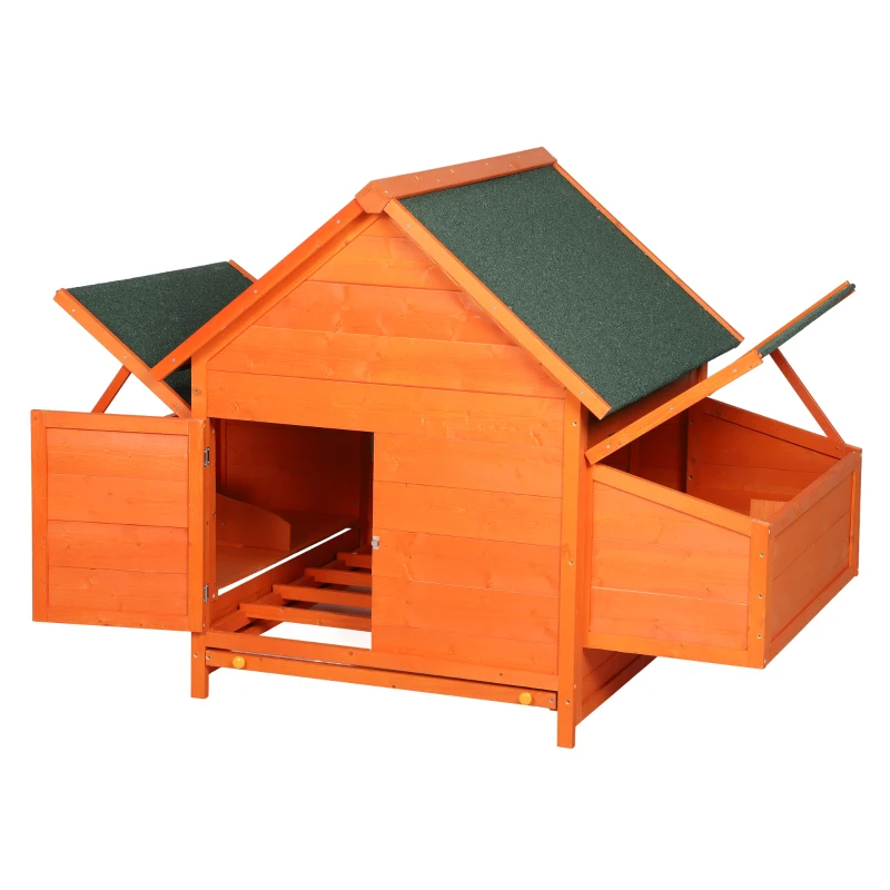 PawHut Coteț pentru Găini de Grădină din lemn de Brad, lemn verde, 160x98.5x107cm