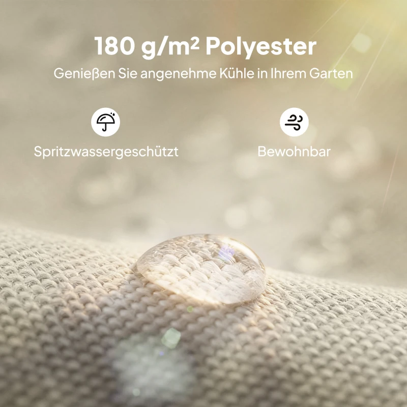 Outsunny Ersatzdach für Pergola Sonnensegel für Terrassenüberdachung Ersatz-Dachplane für 3 x 3 m Pavillon 298x293 cm Cremeweiß