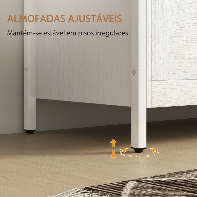 HOMCOM Baú de Armazenamento 95L Baú de Arrumação com Tampa Banco de Armazenamento com Dobradiça de Segurança 80x40x50 cm Branco