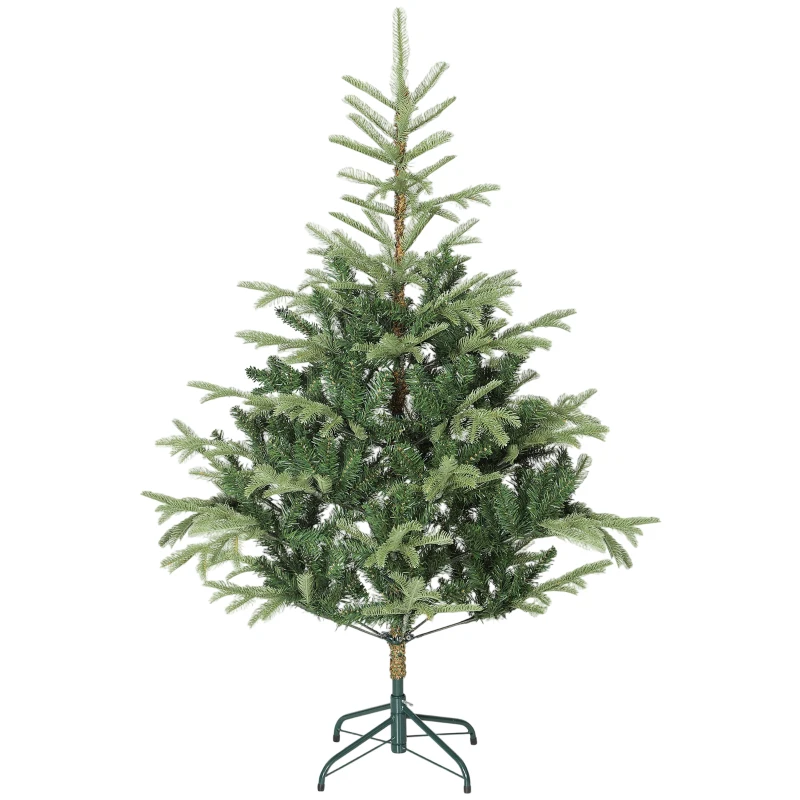 HOMCOM Árvore de Natal Artificial 150 cm com 492 Ramos Densos e Suporte Metálico Dobrável para Interior Verde