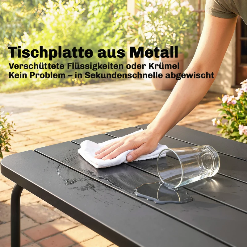 Outsunny Gartenmöbel Set 4-teilig Polyrattan Lounge-Set mit Zweisitzer 2 Sessel Couchtisch abnehmbar Kissen Bindebändern