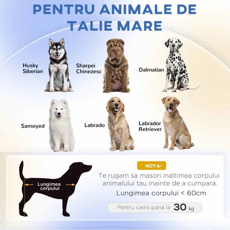 PawHut Canapea pentru câini de talie mare cu pernă detașabilă, din poliester și lemn, 98x67x25 cm, gri