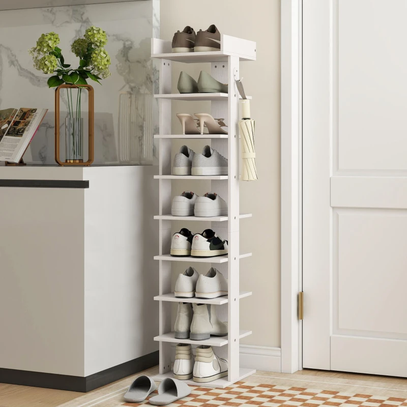 HOMCOM Scarpiera Organizzatore di Scarpe 9 Ripiani per Ingresso Bianco