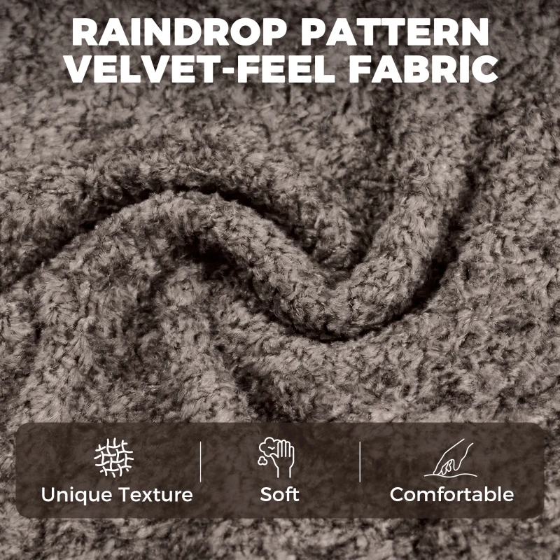 HOMCOM Nowoczesny fotel typu wingback, welurowy fotel z podłokietnikami, czteroramienna podstawa, sprężyny S, funkcja obrotu 360°, szary