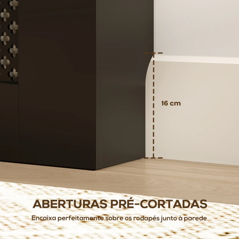 HOMCOM Cobertura para Radiadores Proteção Radiador de MDF 78x19x81 cm Desenho Moderno de Ripas Preto