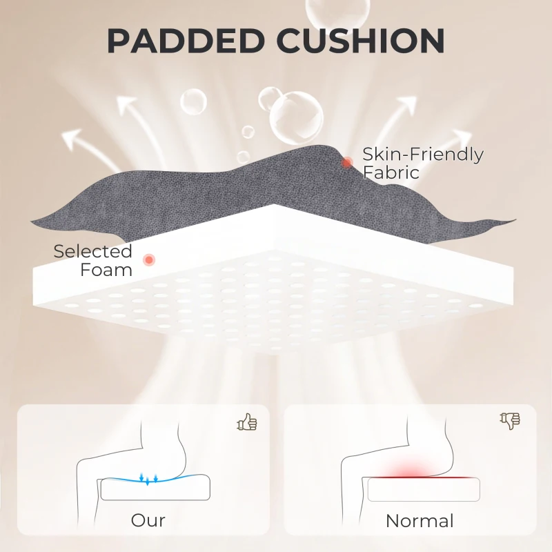 HOMCOM Ergonomische massage-bureaustoel met 4 kneedpunten, directeursstoel met hoge vlinderrugleuning, brede zitting, grijs