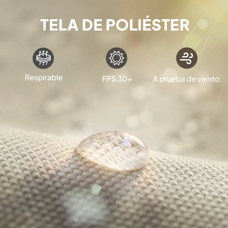 Outsunny 4 Paredes Laterales para Cenador 3x3 m Laterales de Carpa con 8 Ventanas Protección UV 30+ Impermeable Gris Claro