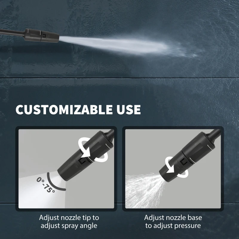 Outsunny 2200W High Pressure Washer, 170 Bar Pressure Washer with Adjustable Nozzle and 6M Hose, 33 x 31.5 x 80.5 cm, Yellow