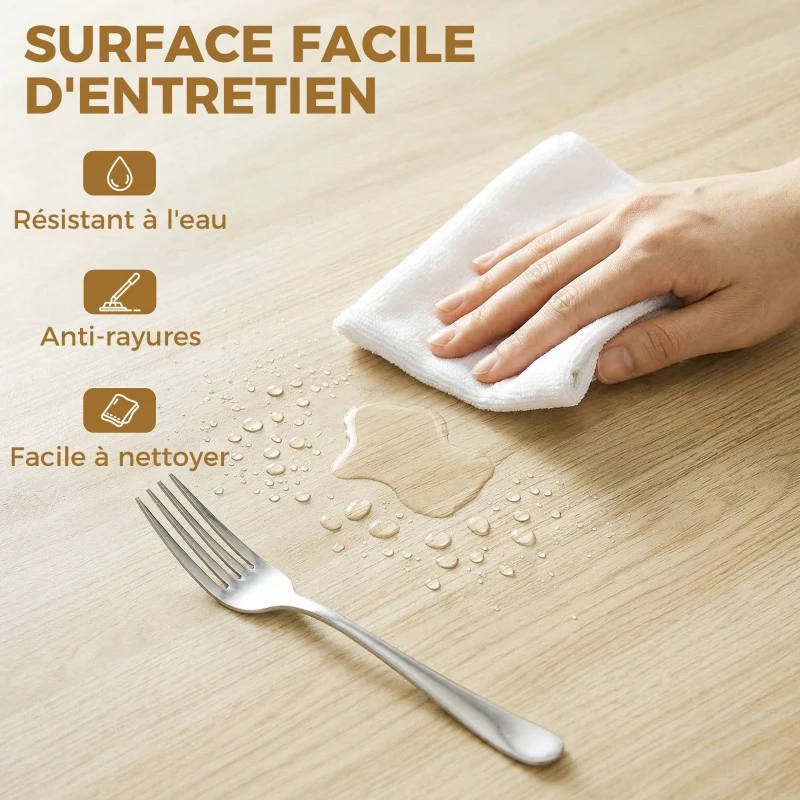 HOMCOM Table à manger pliante pour 2 à 6 personnes, table de cuisine ronde avec pieds croisés en acier, bois naturel