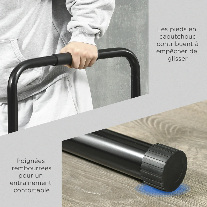 SPORTNOW Dips Barre Parallèle Station de Musculation en Acier, Hauteur et Espacement Réglables, 90-102x65x80-90cm, Noir