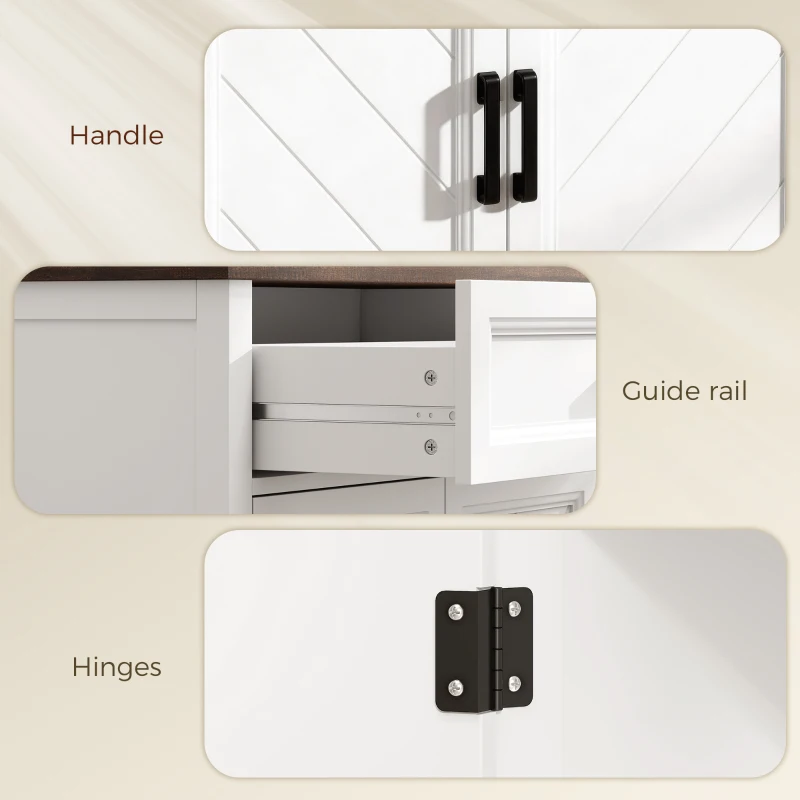 HOMCOM Aparador de sala, móvel de arrumação com 2 portas, gaveta e prateleira ajustável, 76 x 35 x 80 cm, branco