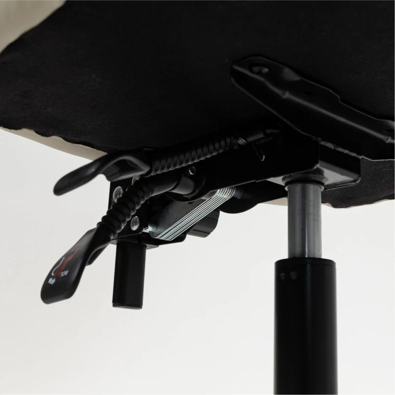 HOMCOM Silla de Escritorio con Reposapiés Respaldo Reclinable Acolchado Grueso Tapizada en Cuero Sintético Caqui