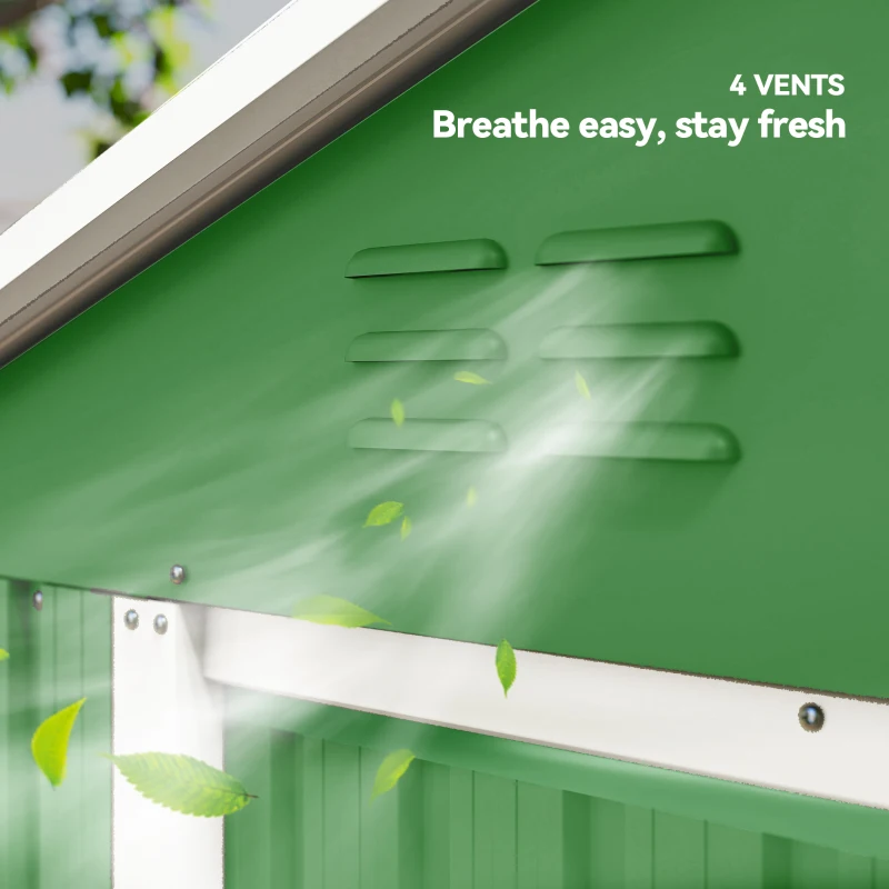 Outsunny 6.5 x 3.5ft Metal Garden Storage Shed - Green