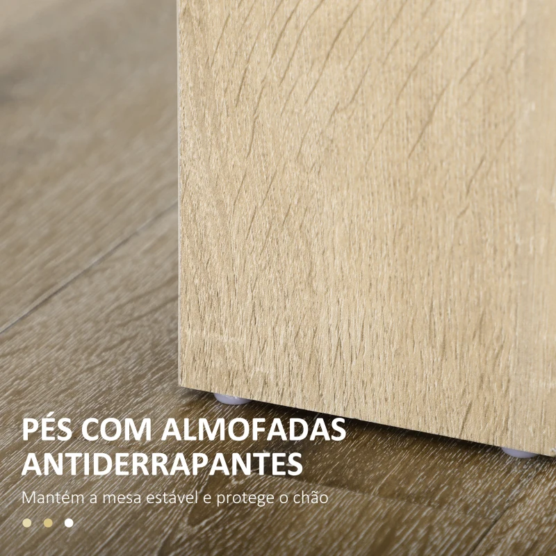 HOMCOM Mesa de Sala de Jantar para 4-6 Pessoas Estilo Moderno com Bancada de Melamina de Madeira Carga 50 kg 120x69x75 cm Madeira e Preto