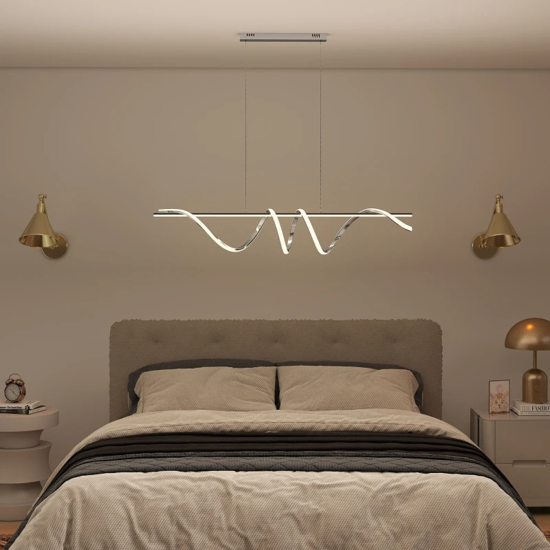 HOMCOM Pendant Light with 3 Colour Temperatures - Silver Tone