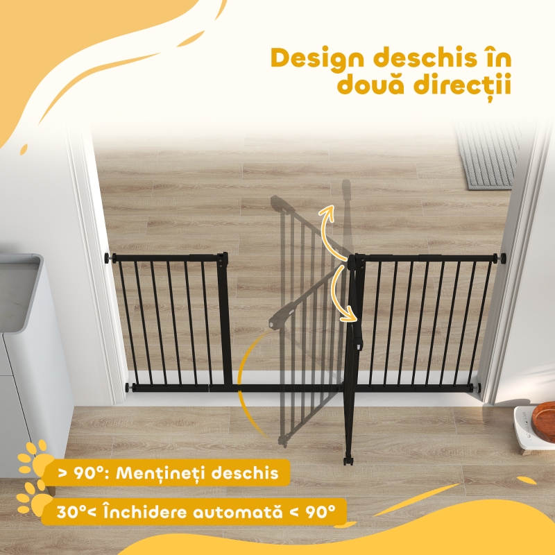 PawHut Gard Caini – 3 Prelungiri, 152,3 cm, Cu inchidere Automata